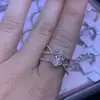 3.35ct Oval Cut White Sapphire Engagement Ring in Rose Gold