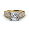 Handmade 2.0CT Princess Cut With Sidestones Engagement Ring