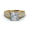 Handmade 2.0CT Princess Cut With Sidestones Engagement Ring