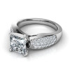 Handmade 2.0CT Princess Cut With Sidestones Engagement Ring