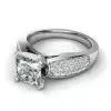 Handmade 2.0CT Princess Cut With Sidestones Engagement Ring