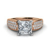 Handmade 2.0CT Princess Cut With Sidestones Engagement Ring