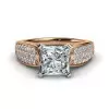 Handmade 2.0CT Princess Cut With Sidestones Engagement Ring