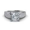 Handmade 2.0CT Princess Cut With Sidestones Engagement Ring