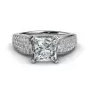 Handmade 2.0CT Princess Cut With Sidestones Engagement Ring