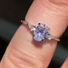 Handmade 3-stone 0.8Ct Oval Cut Lab-Created Engagement Ring