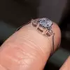 Handmade 3-stone 0.8Ct Oval Cut Lab-Created Engagement Ring