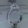 Handmade Halo Design 2.0 CT Round Cut Engagement Ring