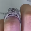 Handmade Halo Design 2.0 CT Round Cut Engagement Ring