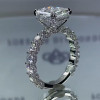 Handmade Radiant Cut Under Halo Sterling Silver Engagement Ring
