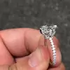 Handmade 2.0 CT Cushion Cut Sterling Silver Engagement Ring