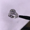 Handmade 1.5 CT Halo Round Cut Sterling Silver Engagement Ring