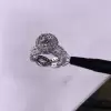 Handmade 1.5 CT Halo Round Cut Sterling Silver Engagement Ring