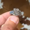 4ct Emerald Cut White Sapphire Engagement Ring