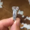4ct Emerald Cut White Sapphire Engagement Ring