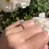 Two Tone 2.0 Ct Pear Cut Filigree Sterling Silver Engagement Ring