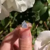Two Tone 2.0 Ct Pear Cut Filigree Sterling Silver Engagement Ring