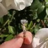 Two Tone 2.0 Ct Pear Cut Filigree Sterling Silver Engagement Ring