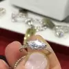 Handmade 1.3 Ct Marquise Cut Sterling Silver Engagement Ring