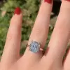 Handmade 4.0 CT Cushion Cut Two Tone Engagement Ring