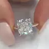 Handmade 4.0 CT Cushion Cut Two Tone Engagement Ring