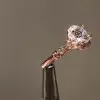 Handmade Halo 1.0 CT Rose Gold Round Cut Engagement Ring