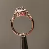 Handmade Halo 1.0 CT Rose Gold Round Cut Engagement Ring