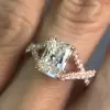 Handmade 3.0 CT Radiant Cut Rose Gold Twist Engagement Ring