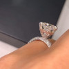 Handmade Pink Stone Halo 2.0 CT Cushion Cut Engagement Ring