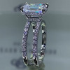 4ct Emerald Cut White Sapphire Double Band Engagement Ring