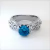 Handmade 1.5 CT Round Cut Vintage Engagement Ring