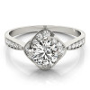 0.5 Ct Round Cut Swirl Halo Flower Engagement Ring