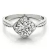 0.5 Ct Round Cut Swirl Halo Flower Engagement Ring
