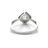 0.5 Ct Round Cut Swirl Halo Flower Engagement Ring