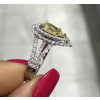 Handmade 1.5 CT Pear Cut Double Halo Engagement Ring