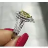 Handmade 1.5 CT Pear Cut Double Halo Engagement Ring
