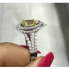 Handmade 1.5 CT Pear Cut Double Halo Engagement Ring
