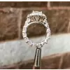 Handmade 1.0 CT Round Cut Halo Setting Engagement Ring