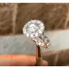 Handmade 1.0 CT Round Cut Halo Setting Engagement Ring