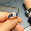 Handmade 1.2 CT Emerald Cut  Sapphire Engagement Ring