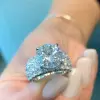 5.15ct Round Cut White Sapphire Stunning Engagement Ring