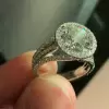 3CT Handmade Round Brilliant Cut Sterling Silver Engagement Ring