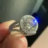 3CT Handmade Round Brilliant Cut Sterling Silver Engagement Ring