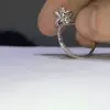 1ct Round Cut White Sapphire Unique Engagement Ring