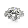 12ct Round Cut White Sapphire Three Stone Engagement Ring