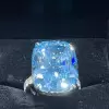 14ct Cushion Cut Aquamarine Engagement Ring