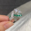 Vintage 3.8ct Halo Round Cut White Sapphire Engagement Ring