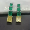 20ctw Emerald and Yellow Sapphire Statement Earrings