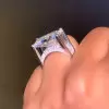 9ct Radiant Cut White Sapphire High Profile Engagement Ring
