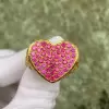 Paved Rainbow Sapphire Heart Cocktail Ring